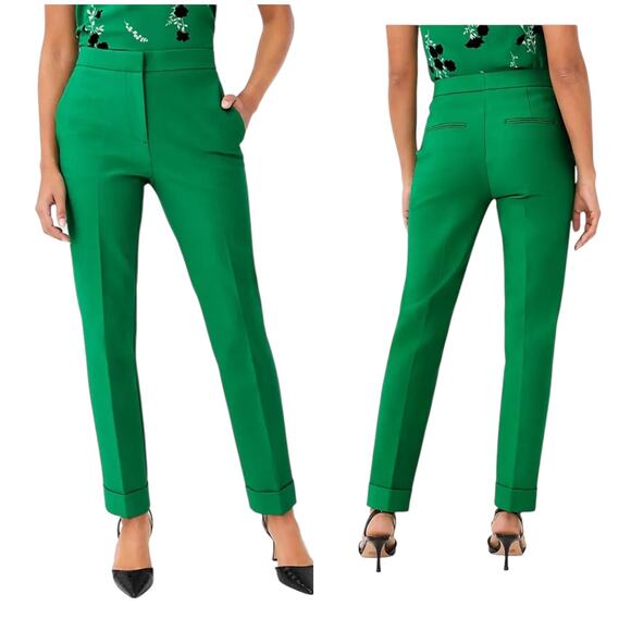 Ann Taylor New Kelly Green The Tall High Rise Eva Cuff Ankle Pant Size 6 #59646 - Picture 3 of 12